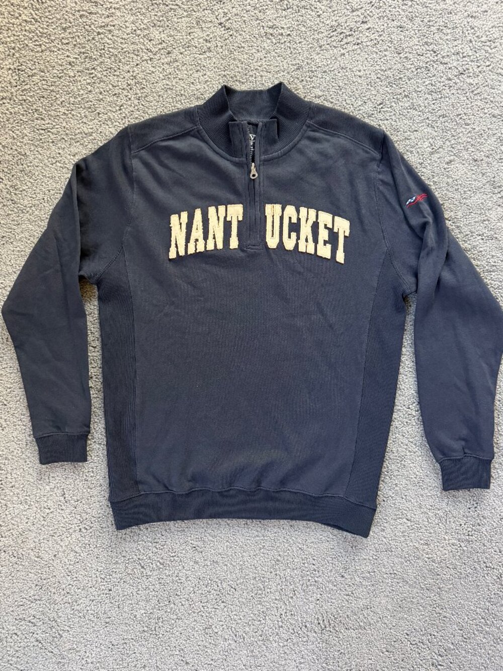 Vantage Apparel Nantucket Zen Quarter-Zip Pullover Sweatshirt Navy -Men's Medium